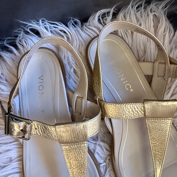 Vionic Gold Metallic Sandals - Picture 6 of 7